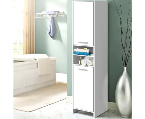 Artiss 185cm Bathroom Tallboy Toilet Storage Cabinet Laundry Cupboard Adjustable Shelf White