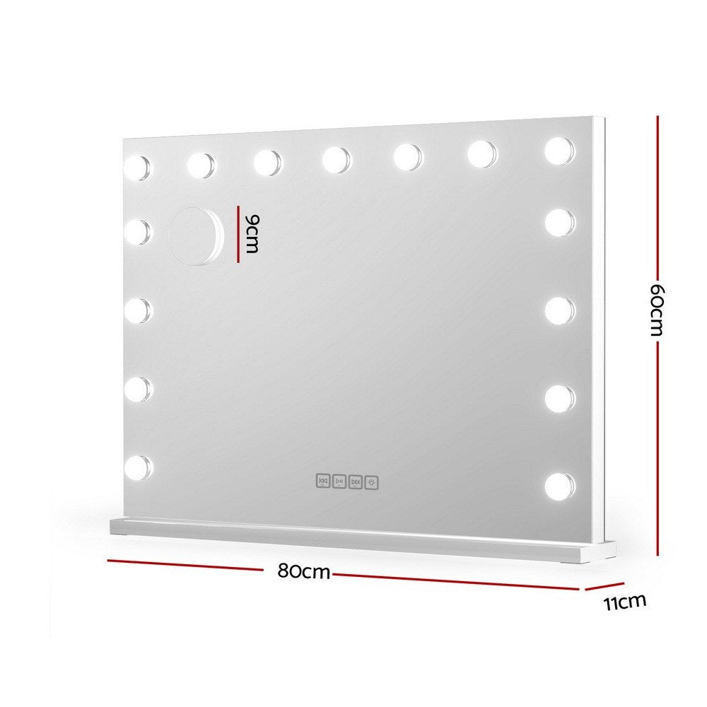 Embellir Bluetooth Makeup Mirror 80x58cm Hollywood Vanity with LED Light Wall