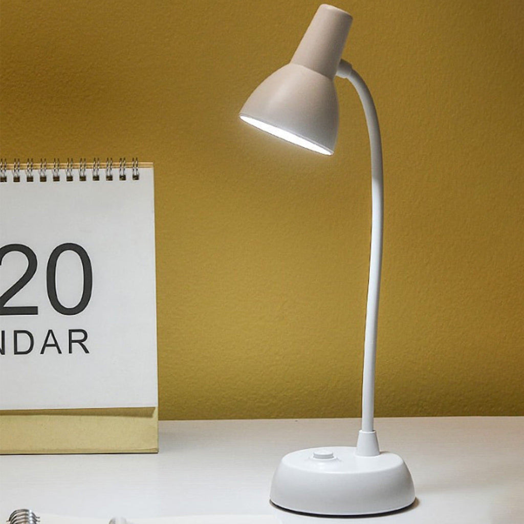 CCMAOLU Cute Pink Desk Lamp with USB Charging Port,Dimmable LED Table Lamp for Home Office,Flexible Neck Reading Light with Auto Dimming,Power Adapter Included,LED Eye Protection Table Lamp White