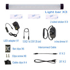 Dimmable Led Under Cabinet Lighting Bar Linkable Kits with Rocker Switch Under Counter Kitchen,Showcase,Shelf Lighting(3 Panel Kits Cold White)