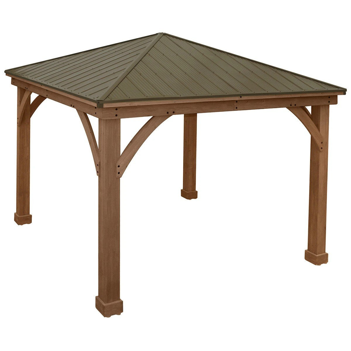 Yardistry 3.68M x 3.68M Wood Gazebo With Aluminium Roof