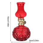 LGCASL Glass Kerosene Indoor Retro Classic Burning Lights Oil Lamp for Home Bedroom Table Decorations Emergency Use, 1*Glass Lamp Glazed Lamp, Clear One Size Glazed lamp, red