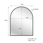 Black Metal Arch Mirror -  Small 80cm x 100cm
