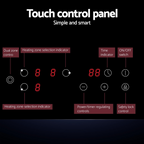 Devanti 60cm Electric Ceramic Cooktop | 4 Burner | Touch Control | 5200W
