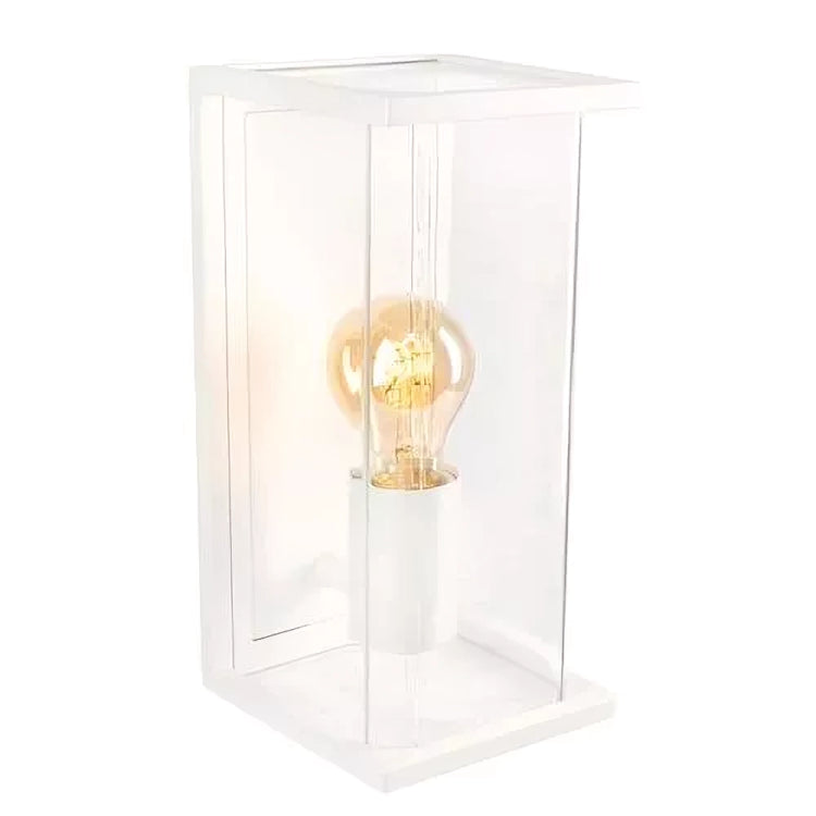 Brilliant White Haywood Exterior Wall Light with Glass