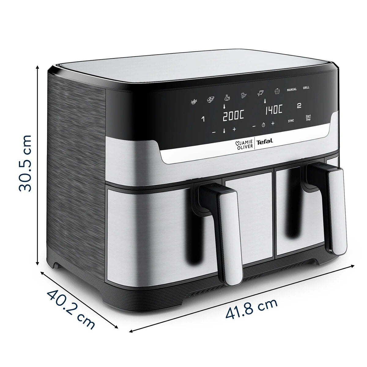 Jamie Oliver By Tefal Dual Drawer Air Fryer EY905J