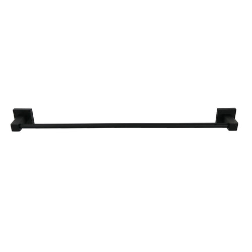 Barelli Piazza 600mm Matte Black Single Towel Rail - 600mm