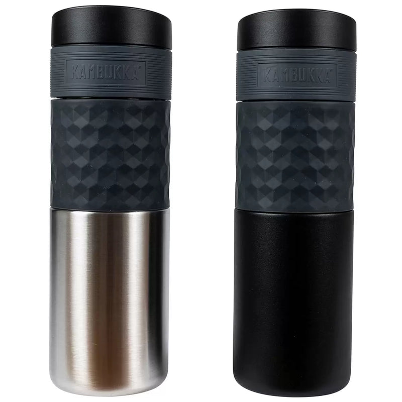 Kambukka Etna Thermal Bottles 2 Pack Black And Stainless Steel