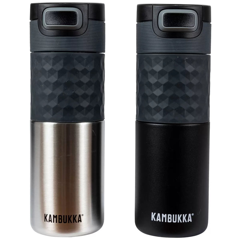 Kambukka Etna Thermal Bottles 2 Pack Black And Stainless Steel