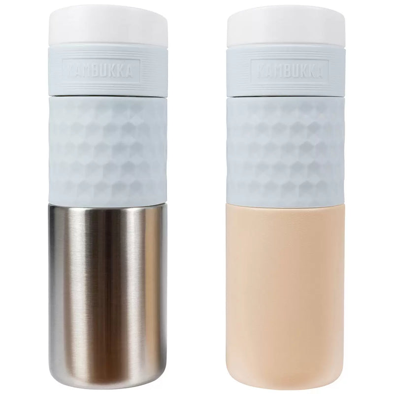 Kambukka Etna Thermal Bottles 2 Pack Beige And Stainless Steel