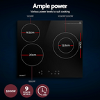 Devanti 60cm Electric Ceramic Cooktop | 4 Burner | Touch Control | 5200W