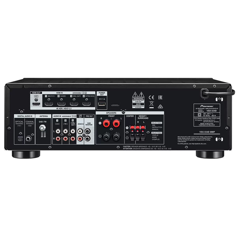 Pioneer 5.2 Channel 4K Amplifier VSX534