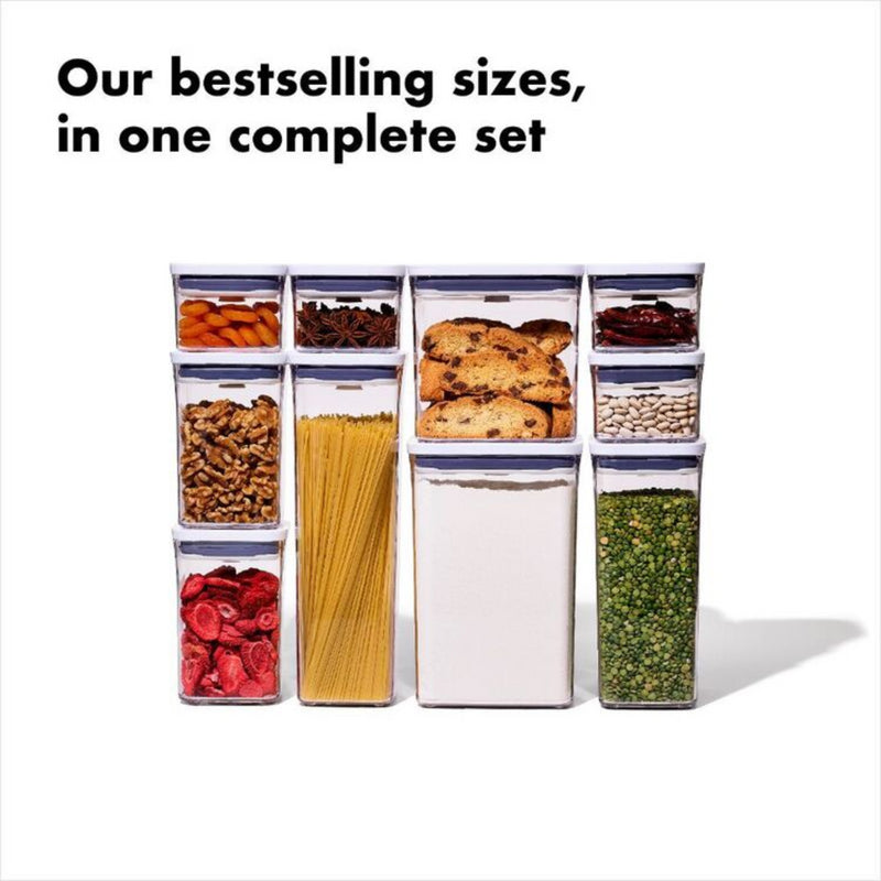 4x OXO POP 2.0 Rectangle Short Food Storage Container – Airtight & Stackable