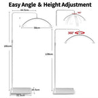 White Half Moon Floor Fill Lamp for Salon Tattoo Eyelash Makeup Beauty LED Lash Light