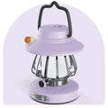 Purple Retro Snail Night Light - Portable Rechargeable Camping Lantern with Hook, 3-Color Dimming
