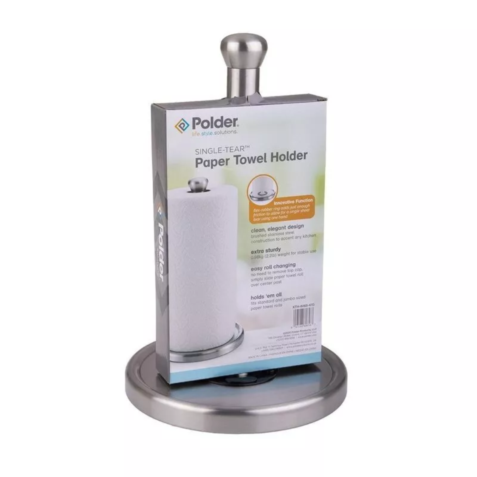 Polder Single Tear Paper Towel Holder | Modern & Durable Design