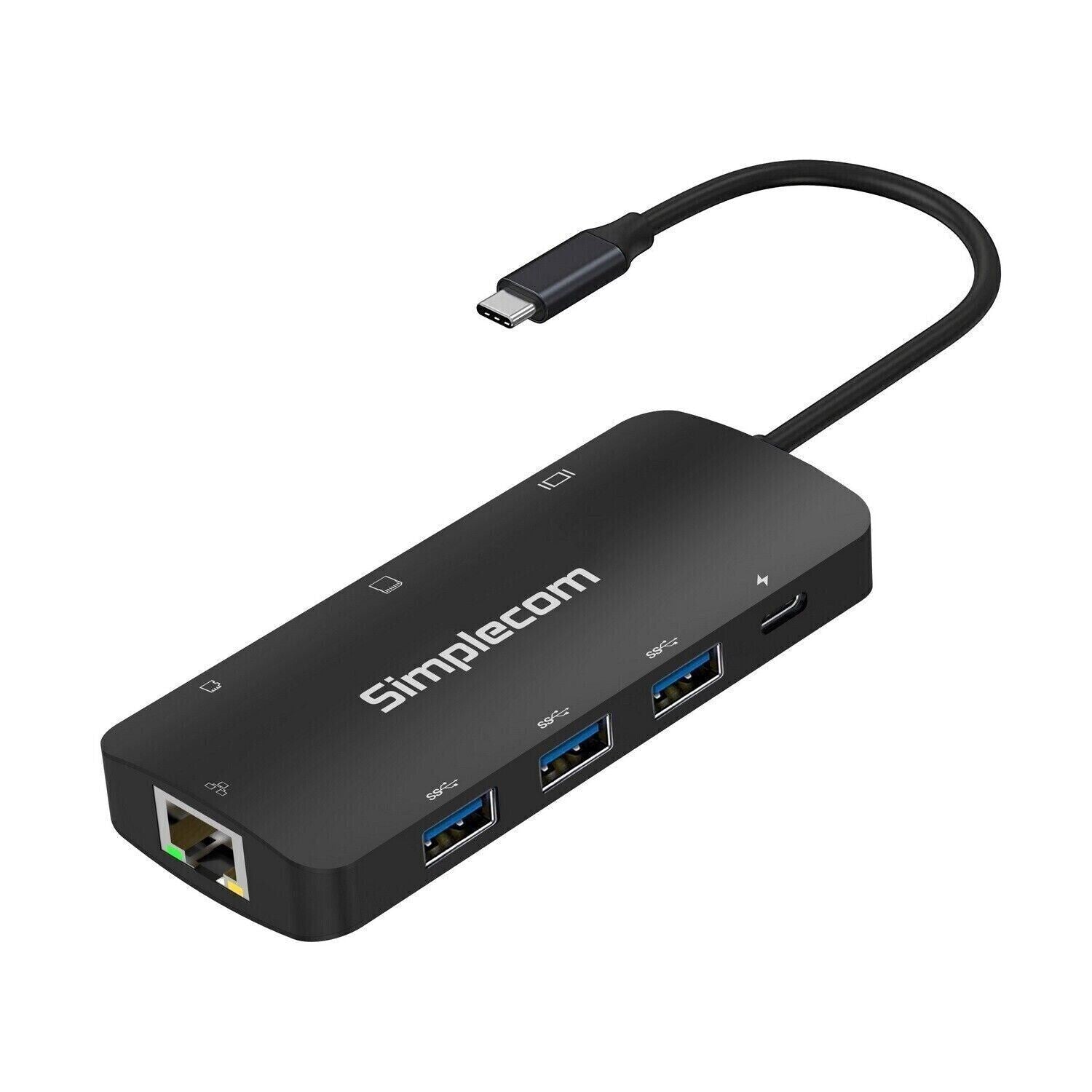 Simplecom CHT580 USB-C SuperSpeed 8-in-1 Multiport Hub Adapter HDMI 2.0 Docking