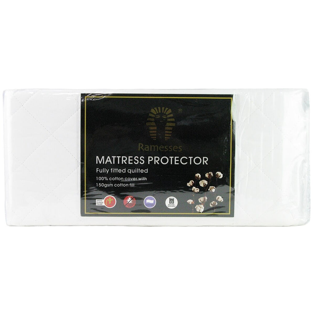 Ramesses Fitted Cotton Mattress Protector Single