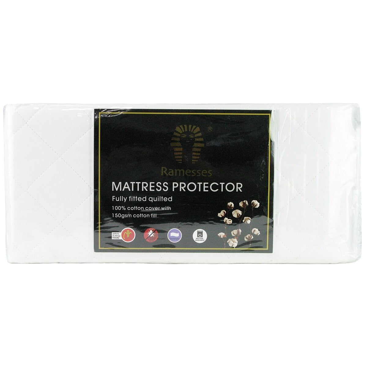Ramesses Fitted Cotton Mattress Protector Single