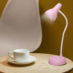 Cute Desk Lamp with USB Charging Port, Dimmable LED Reading Lamp, Flexible Gooseneck Auto Dimming Table Task Light, Bedside Reading Table Lamp, for Home Office Dorm Bedside White