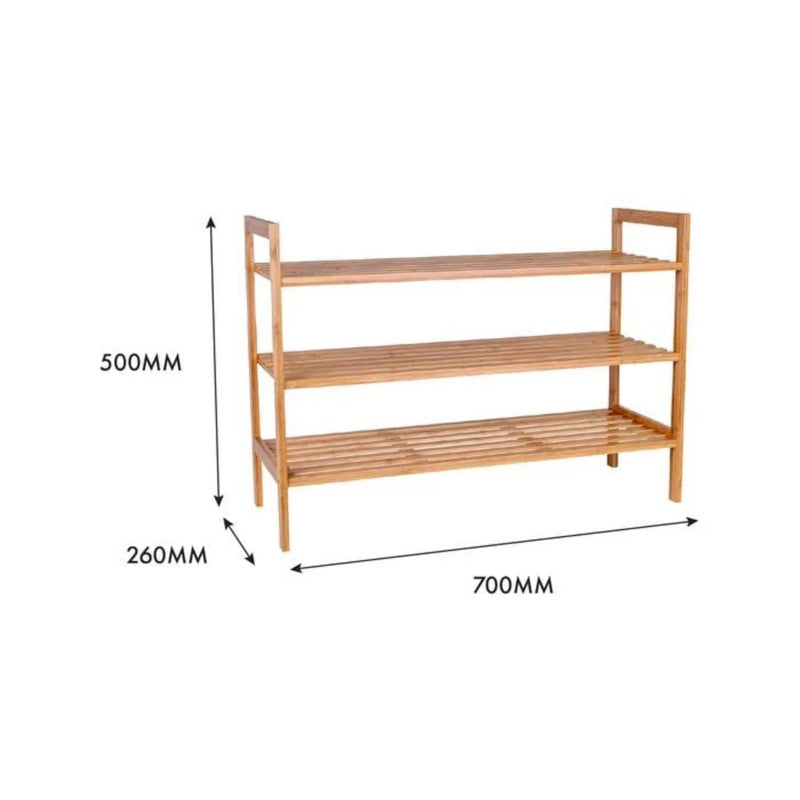 Flexi Storage Living Bamboo Stackable Shoe Rack 70x26x50cm