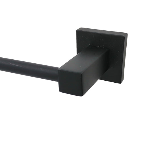 Barelli Piazza 600mm Matte Black Single Towel Rail - 600mm