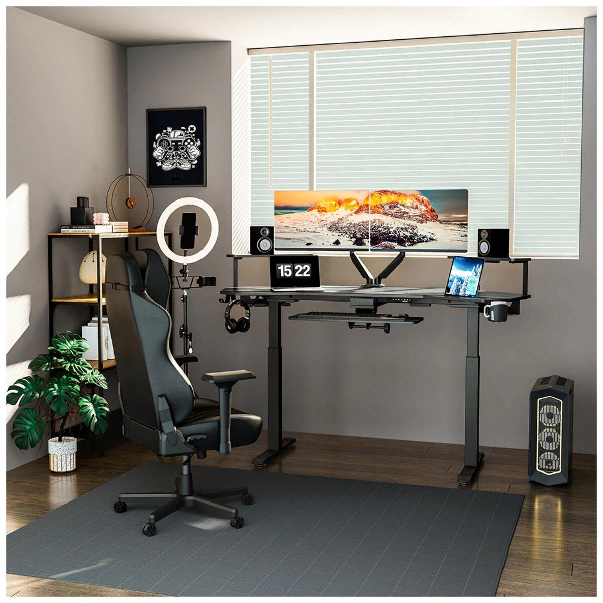 Eureka Ergonomic Studio Electric Standing Desk With Keyboard Tray