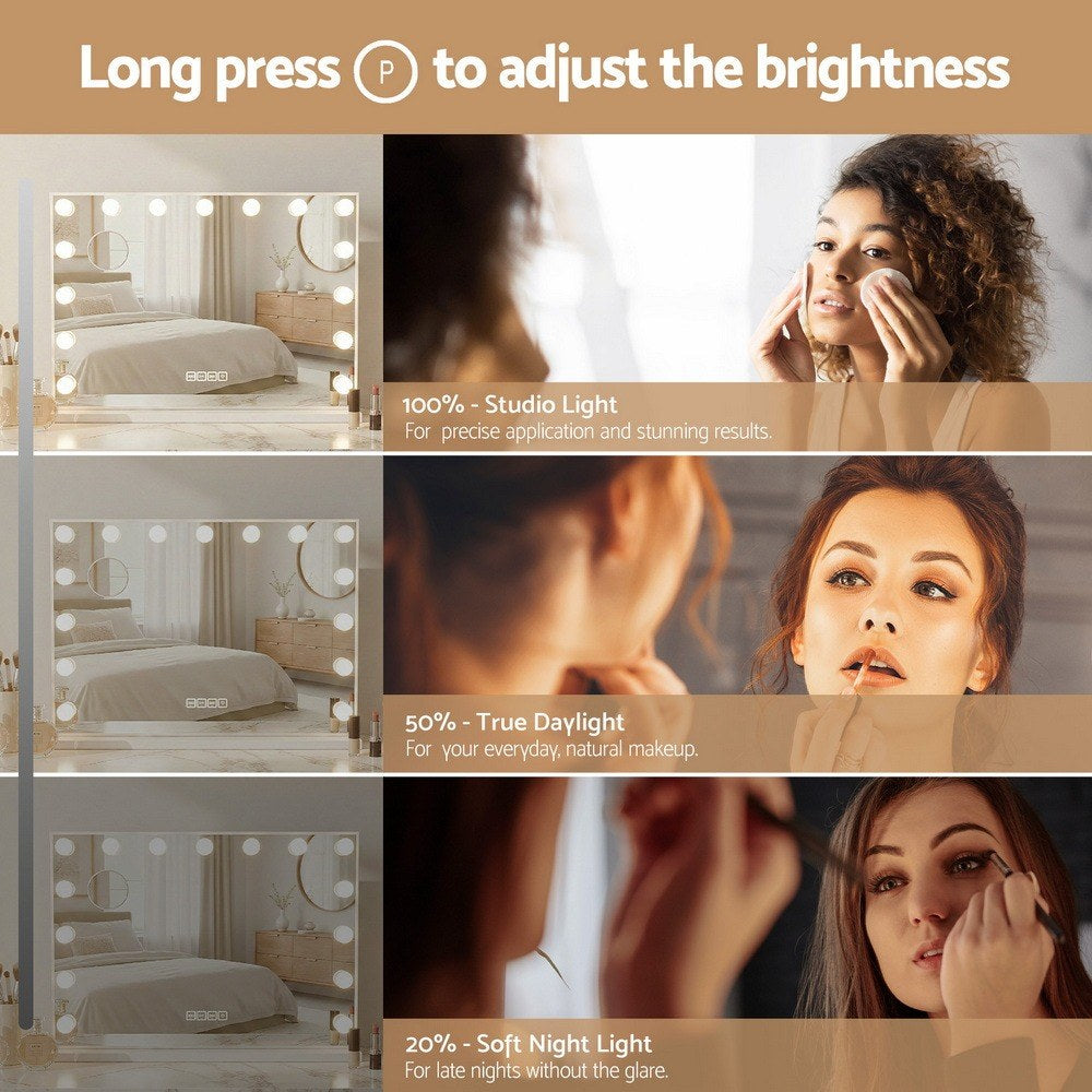 Embellir Bluetooth Makeup Mirror 80x58cm Hollywood Vanity with LED Light Wall