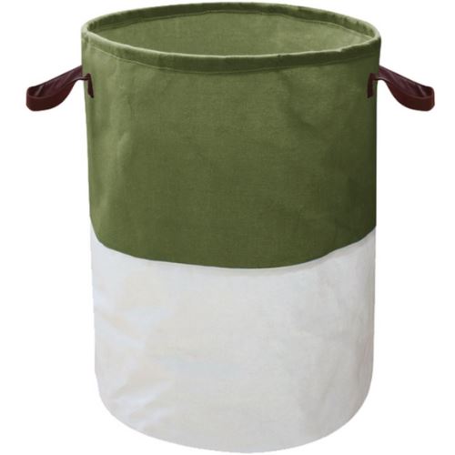 Laundry Basket Collapsible Clothes Hamper Storage Bag 55L W/ Handle - Dark Green