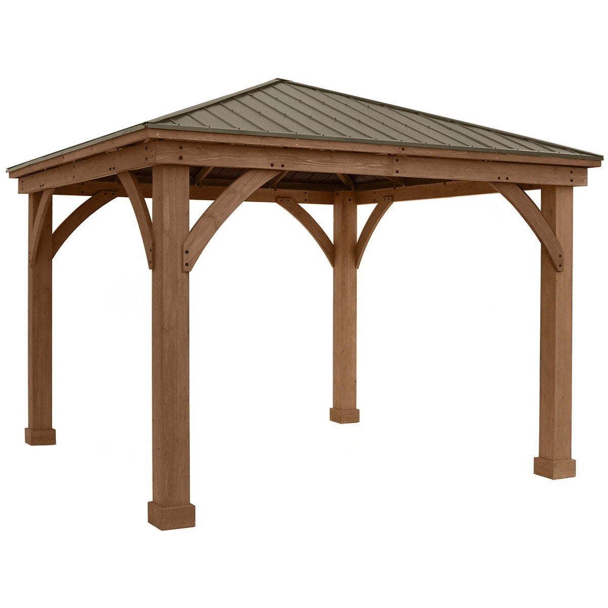 Yardistry 3.68M x 3.68M Wood Gazebo With Aluminium Roof