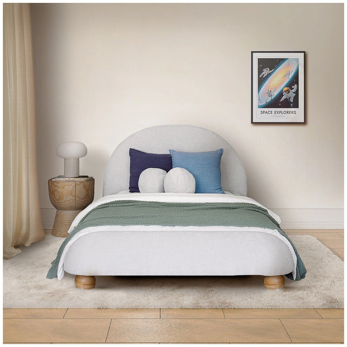 Aesthetik Kids Upholstered King Single Bed Grey