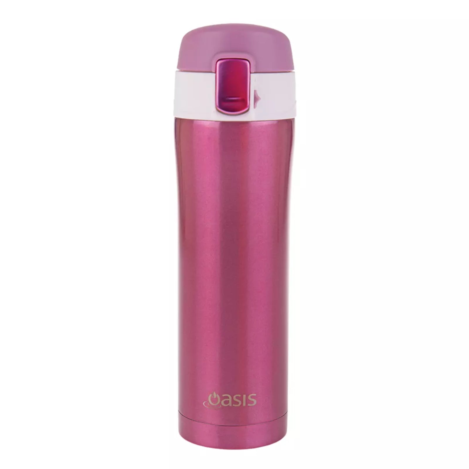 2x Oasis Stainless Steel Flip-Top Travel Flask Bottle 450ml - Blush