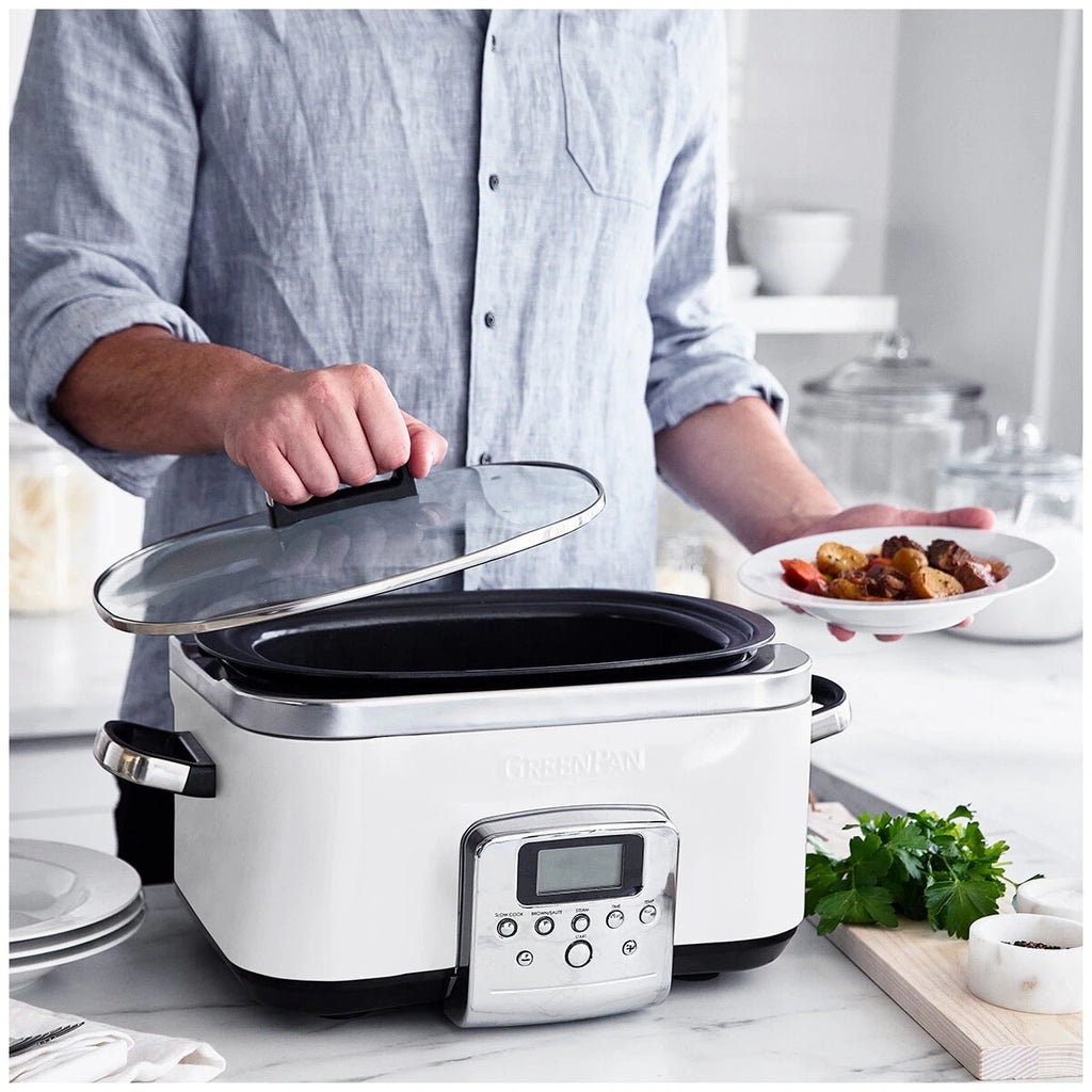 GreenPan 6L Slow Cooker CC005724-003 Cloud Cream