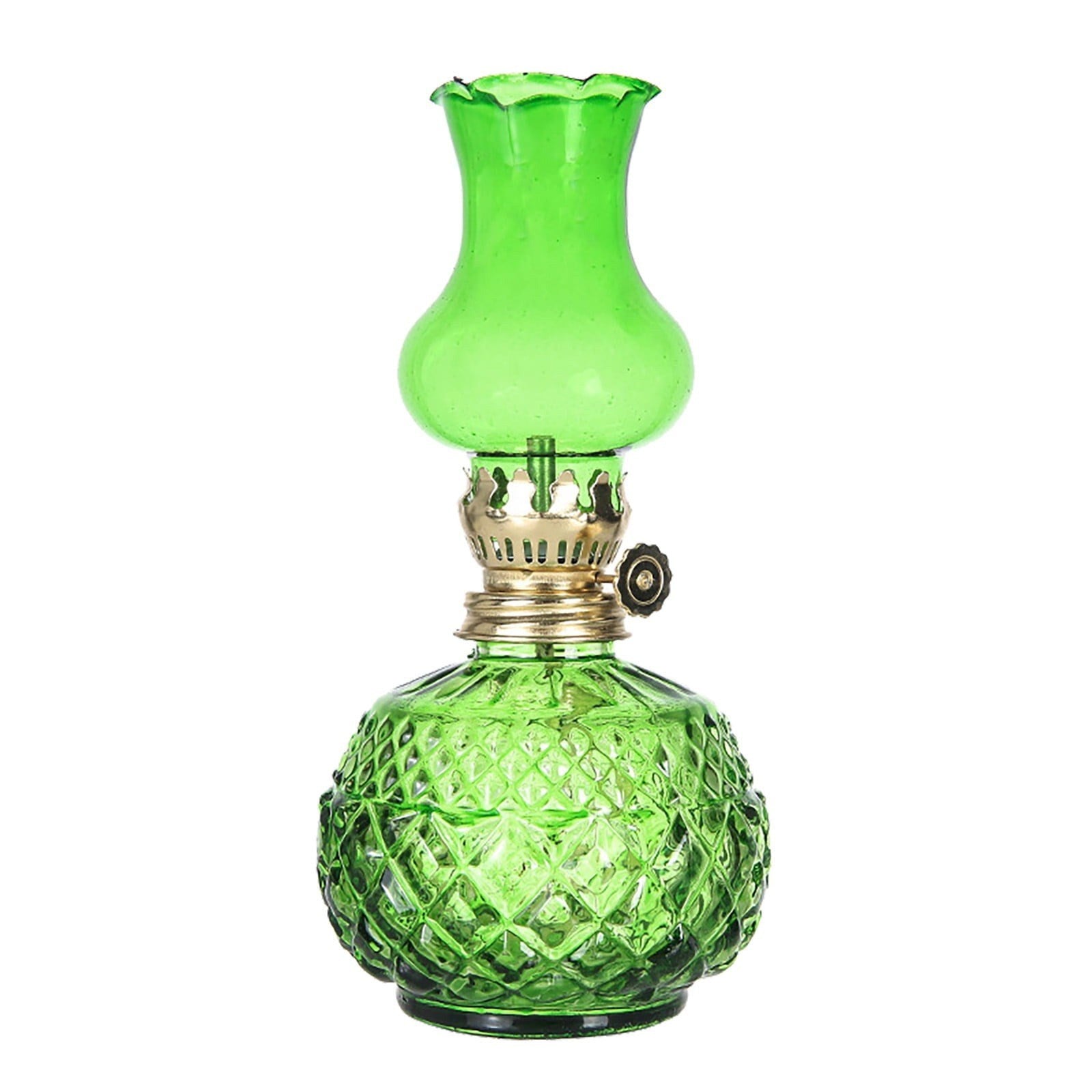 LGCASL Glass Kerosene Indoor Retro Classic Burning Lights Oil Lamp for Home Bedroom Table Decorations Emergency Use, 1*Glass Lamp Glazed Lamp, Clear One Size Glazed lamp, red