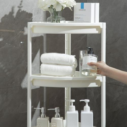 2x Barelli Bathroom 3 Tier Corner Shelving Unit