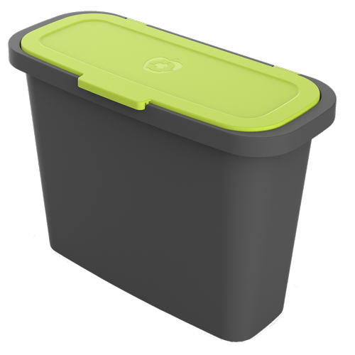 Compost Caddy Kitchen Food Waste Garbage Rubbish Bin 9L - Charcoal & Lime Green