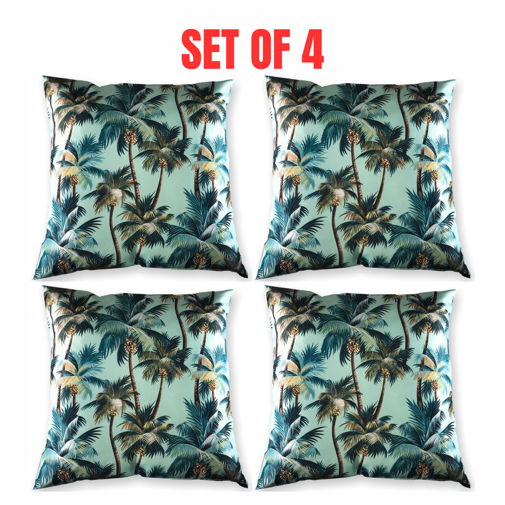 4 x Mojo Cushion Cover Throw Pillow Case 60x60cm L.A. Palm Blue Design