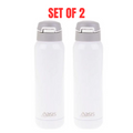 2 x Oasis Insulated Sports Water Bottle Stainless Steel With Straw Oasis 500ml - White