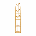 Clothes Stand Garment Coat Rack Shelf Wooden Tree Hanger Bag Hat Hook Holder