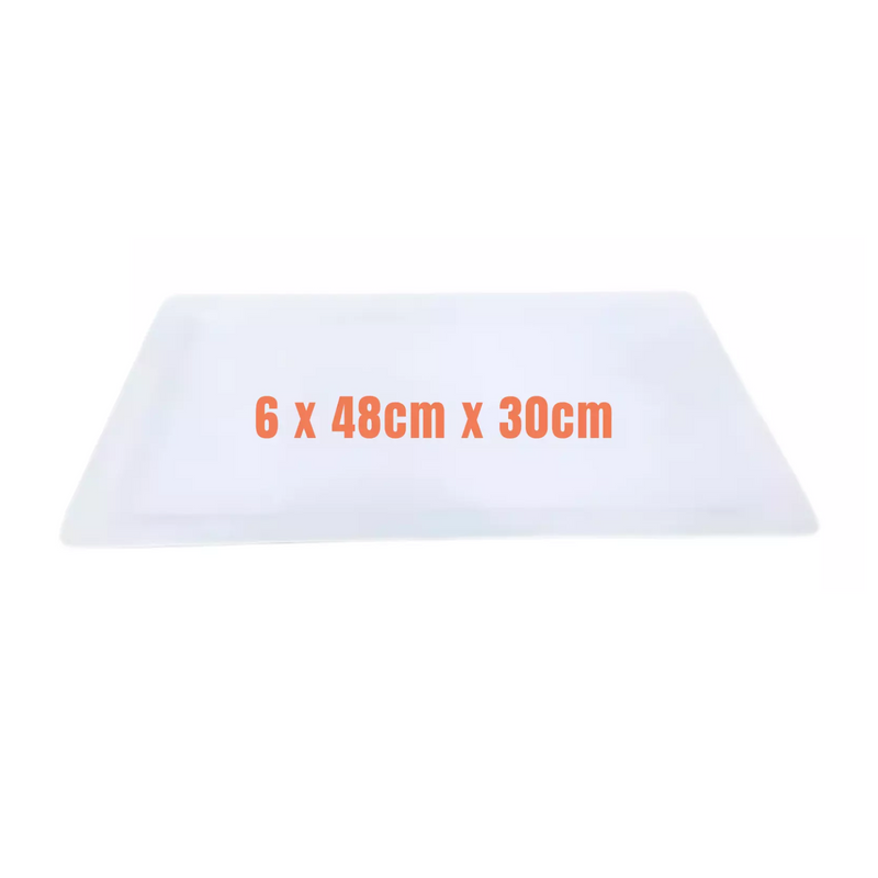 Platter White Melamine Rectangular Set of 6 (48cm x 30cm) Party Plates