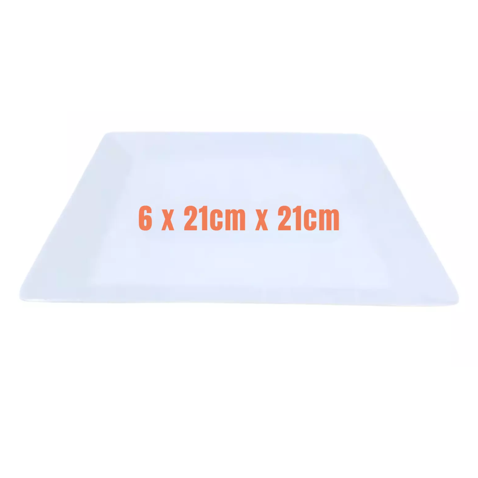 Platter White Melamine Square Set of 6 (21cm x 21cm) Party Plates