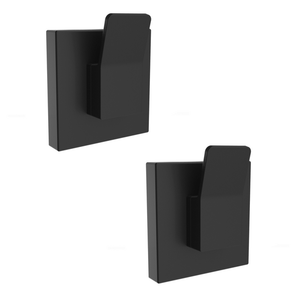 Fusion-Loc Matte Black Suction Designer Hook - 2 Pack