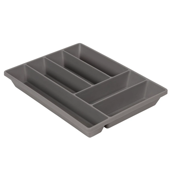 Kaboodle Grey Cutlery Insert Tray - Utensils Organizer, Silverware Divider