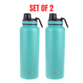 2 x Oasis 1.1L Stainless Steel Insulated Sports Bottle w/ Screw Cap - Turquoise