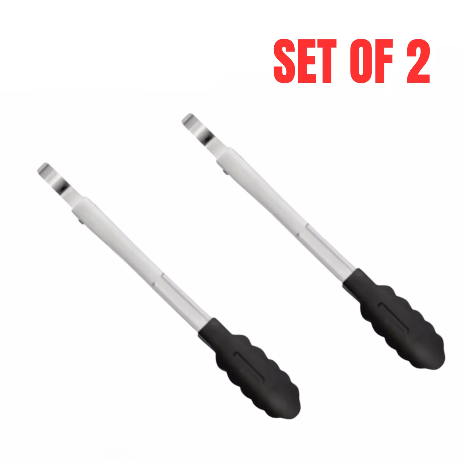 2x Cuisipro 24cm Nylon Locking Tongs – Heat Resistant, Non-Stick Safe