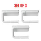 3x Estilo Toilet Paper Holder, Easy Stick Bathroom Tissue Roll Dispenser - White