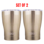 2 X Insulated Travel Double Wall Cup With Lid Stainless Steel 340ml - Champagne