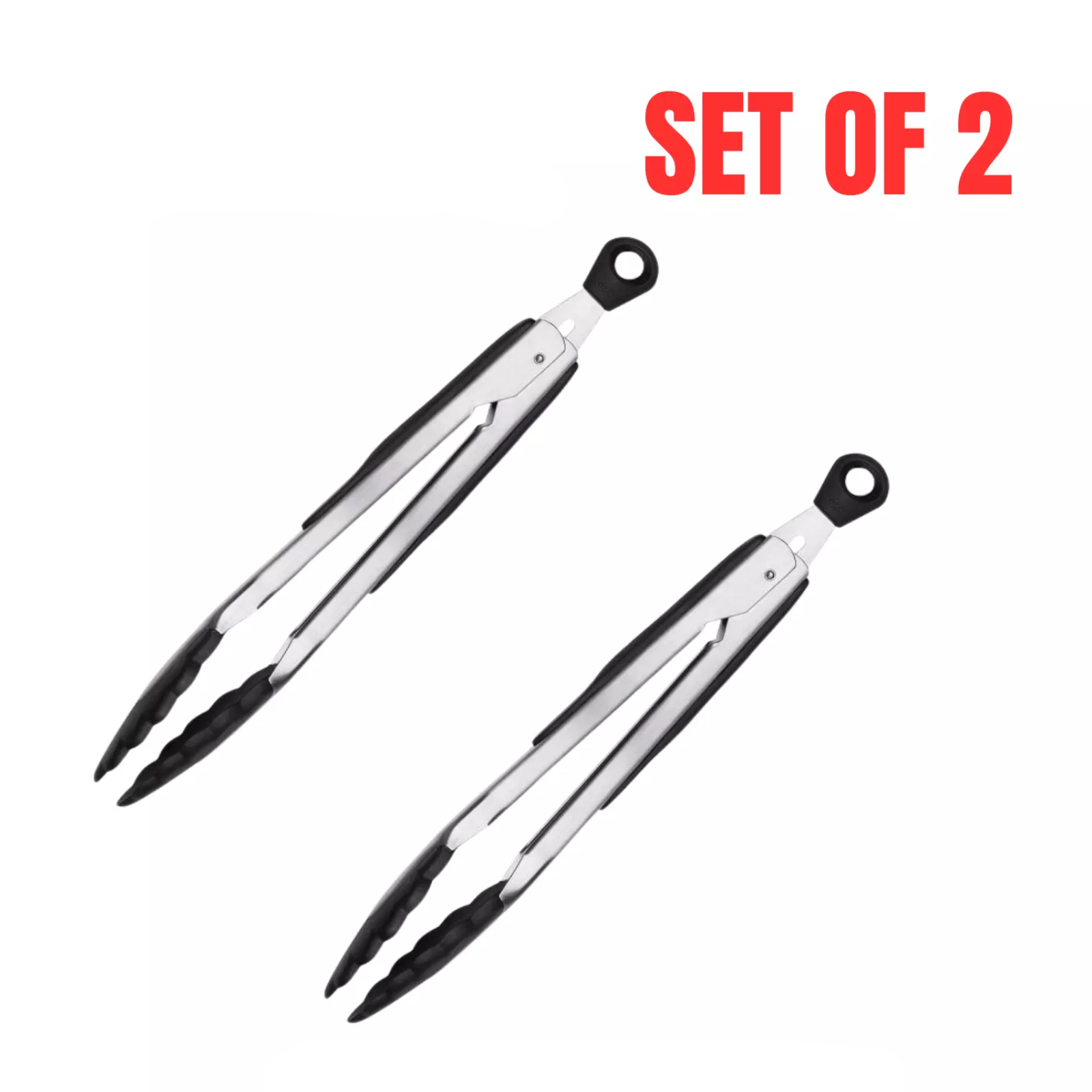 2x OXO Good Grips 22.5cm Nylon Tongs – Locking, Non-Slip Handle