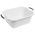 Ezy Storage Rectangular Basin Wash Tub with Handles 14L Washing Bucket - White