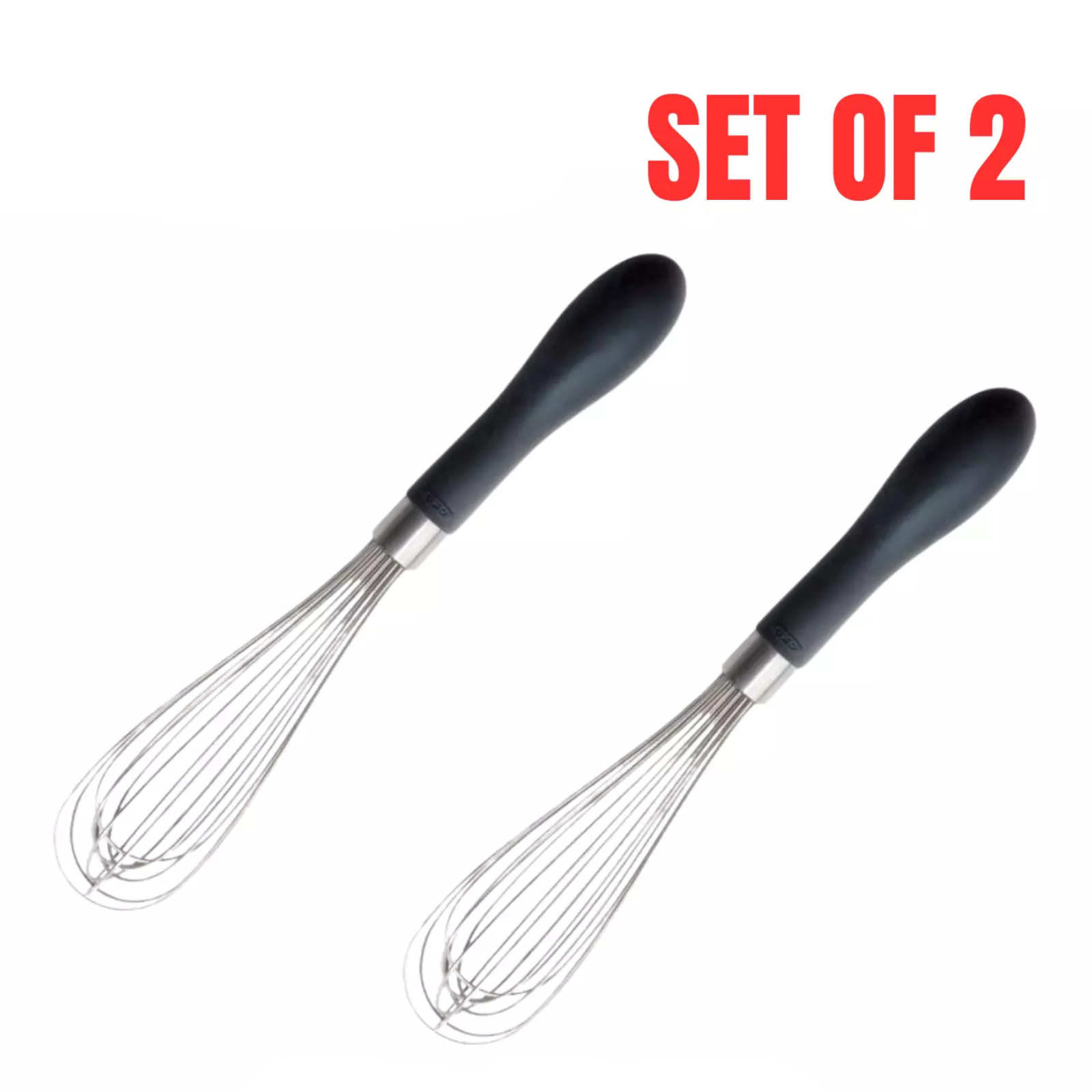 2x OXO Good Grips 23cm Balloon Whisk – Non-Slip Handle, Stainless Steel